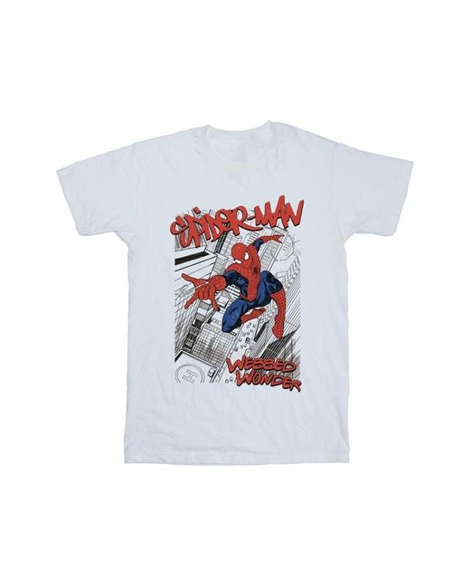 Marvel White Spider- Sketch City T-Shirt Cotton for men