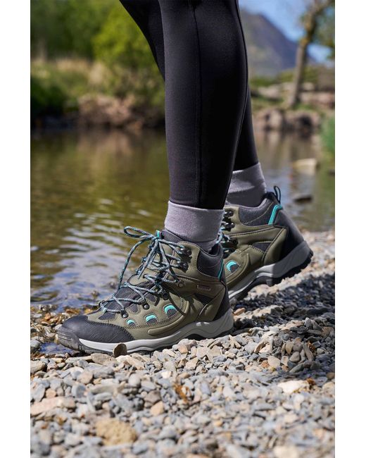 Mountain Warehouse Gray 'Adventurer' Waterproof Rain Boots Cushioned Footbed Mesh Lining Trail Trekking Wellies