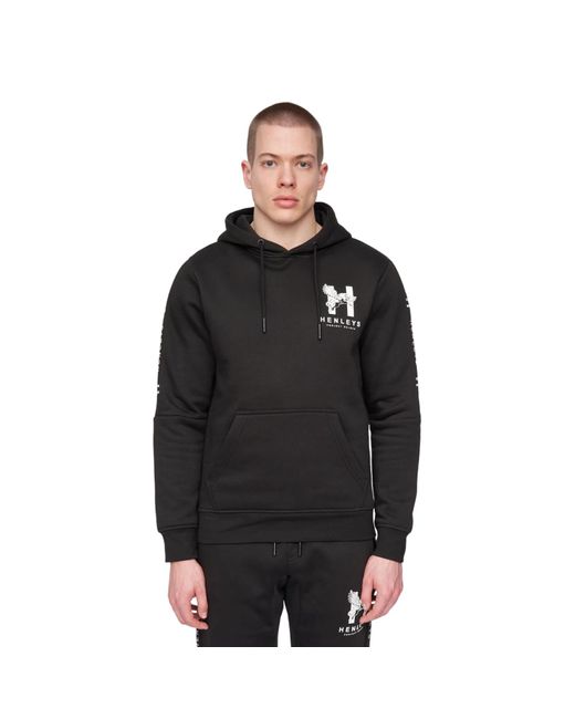 Henleys Black Tapehen Hoodie for men