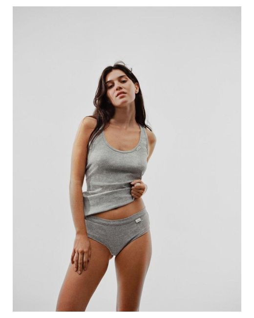 Chantelle Gray Cotton Comfort Tank Top