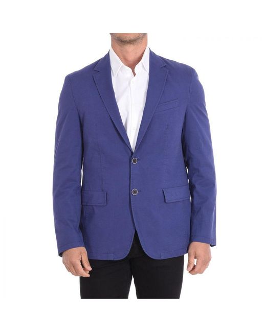 Daniel Hechter Blue Classic Collar Lapel Jacket 6305-47120 for men