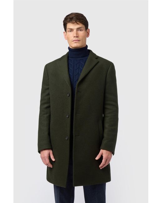 Alexandre Silver Label Green Single Breasted Long Sleeve Three Button Overcoat for men