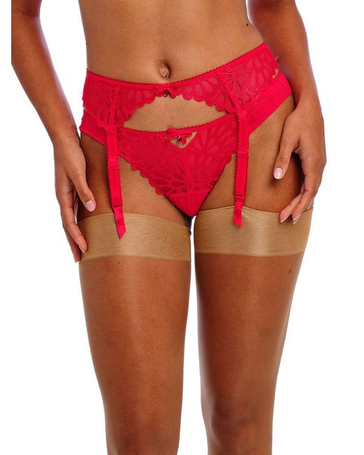 Freya Red Loveland Suspender Belt