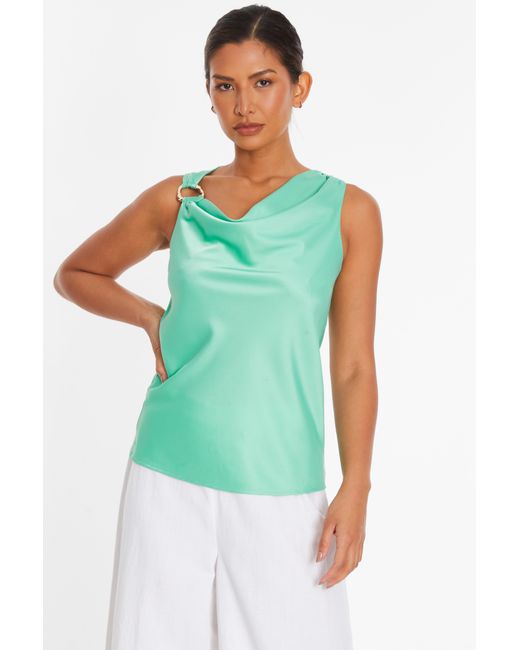 Quiz Green Mint Satin Vest Top