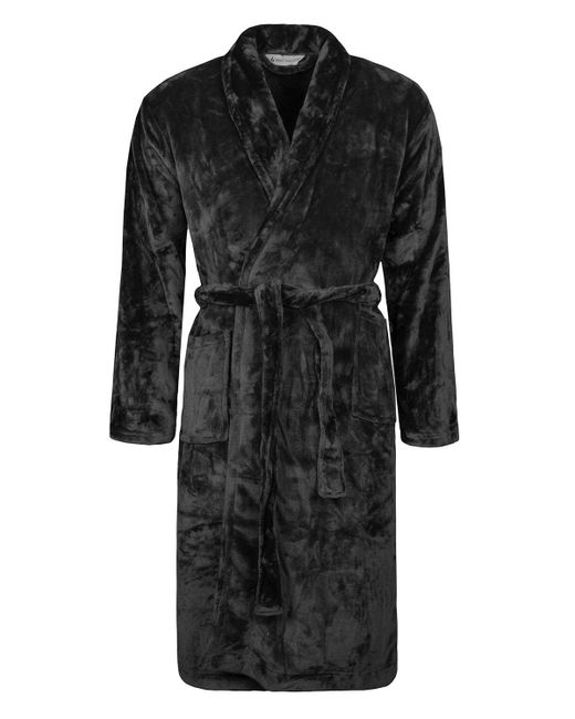 Heat Holders Black Soft Warm Dressing Gown for men