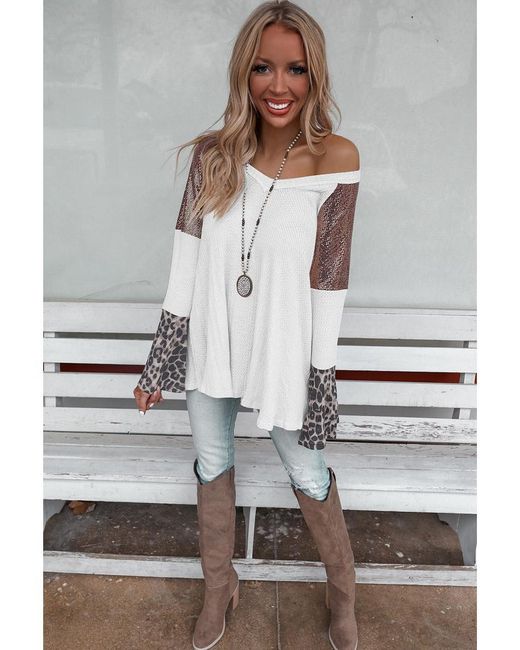 Azura Exchange Gray Sequin Patchwork Bell Sleeve V Neck Tunic Top