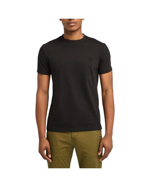 Timberland Black T Shirts Classic Logo Summer Crew Neck Dunstan River Tops New for men