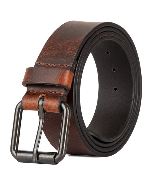 Woodland Leathers Brown Genuine Leather Belts Full Grain 1.5" Jeans Belt for men