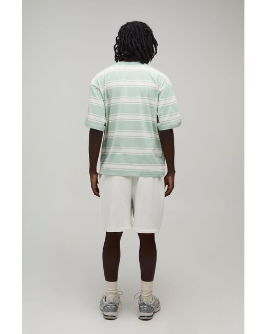 BoohooMAN Green Oversized Stripe Palm Embroidered T-Shirt for men