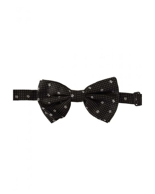 Dolce & Gabbana Black Polka Dots Silk Neck Papillon Tie for men