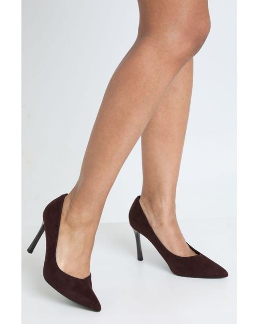 Boohoo Black Wide Fit Mid Height Court Shoes