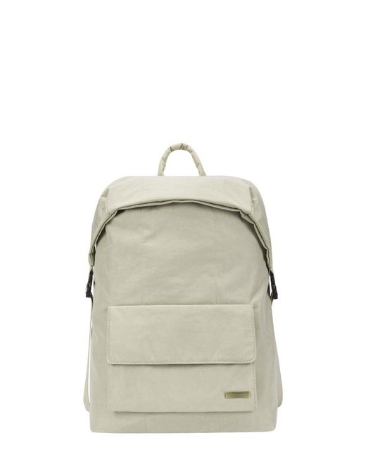 Smith & Canova White Flapover Nylon Backpack