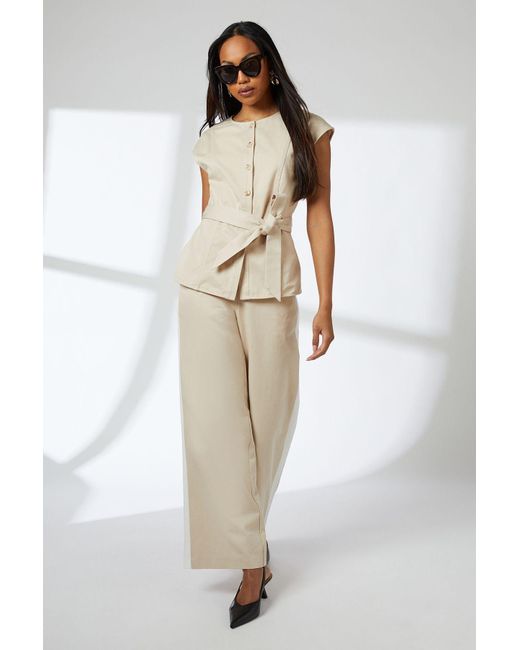 PRINCIPLES White Side Stripe Pull On Trousers