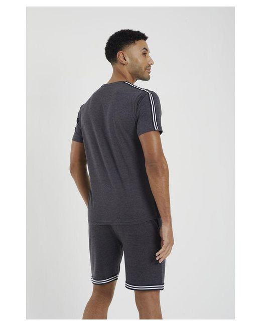 Brave Soul Blue 'Maxwell' T-Shirt And Shorts Set for men