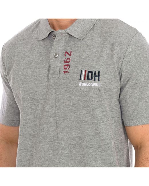 Daniel Hechter Gray Short-Sleeved Polo Shirt 75107-181990 for men