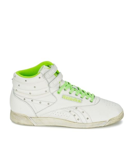 Reebok Green Freestyle Hi Vintage Trainers Leather