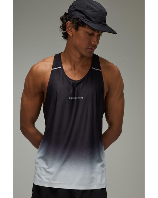 BoohooMAN Gray Common Pace Running Ombre Race Day Singlet for men