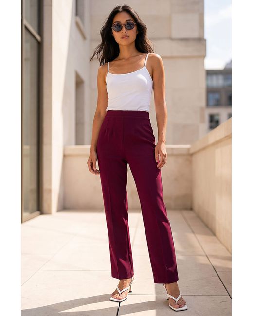 Roman Red Petite Straight Leg Ponte Stretch Trouser