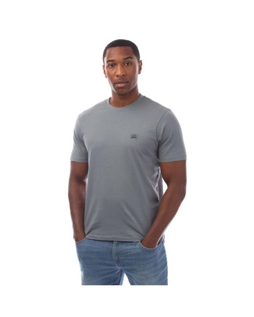 C P Company 30/1 Jersey Logo Patch T-shirt In Blauw in het Gray voor heren