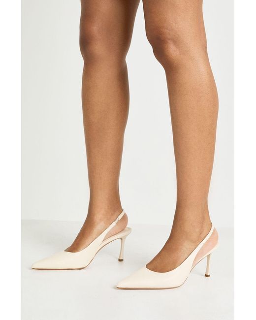 Boohoo White Wide Fit Slingback Stiletto Court Heels