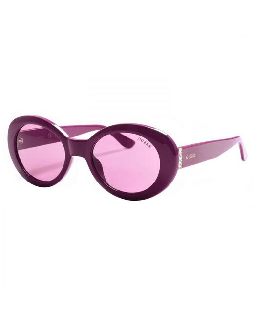 Guess Pink Womenss Acetate Sunglasses With Oval Shape Gu7904