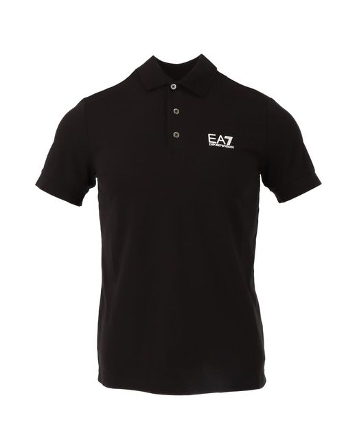 EA7 Black Poloshirt for men
