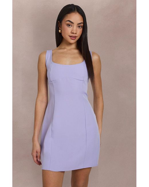 Boohoo Purple Seam Detail Fitted Mini Dress