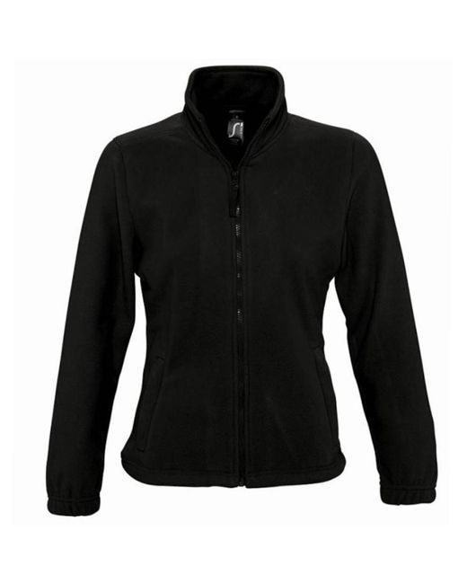 Sol's Black Ladies North Full Zip Fleece Jacket