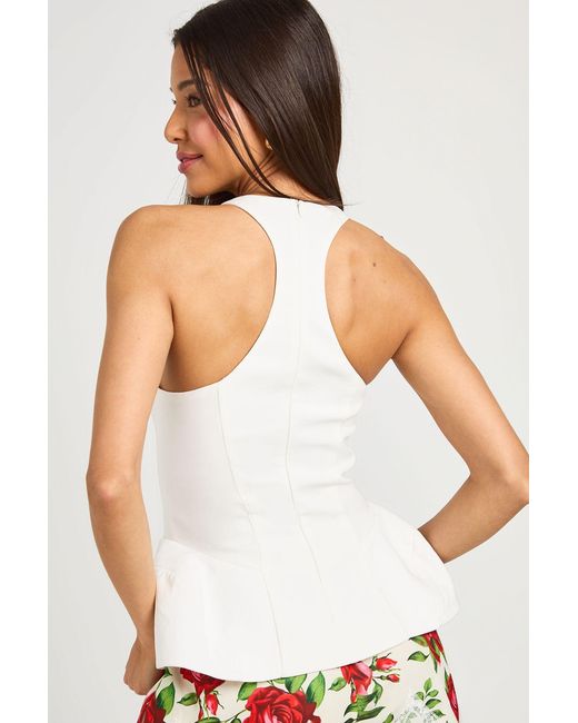 Boohoo Blue Peplum Structure Corset Top