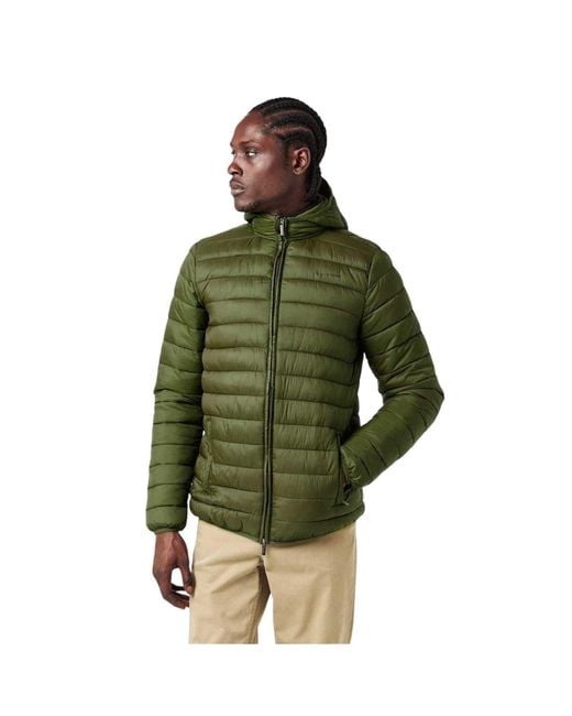 Aquascutum Green Logo Puffer Jacket (Army) for men