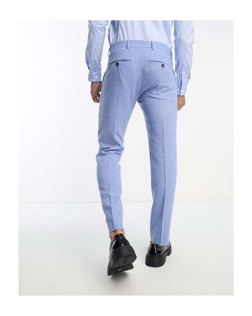 SELECTED Blue Linen Mix Suit Trouser for men