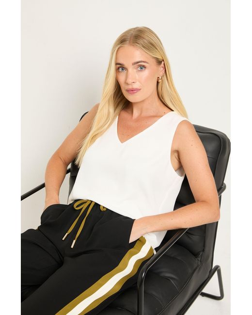 Wallis Black Petite Plain V Neck Cami Top