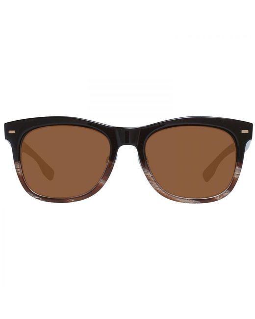 Zegna Brown Trapezium Sunglasses With Frames for men