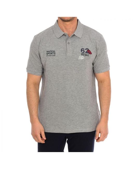 Daniel Hechter Gray Short-Sleeved Polo Shirt 75104-181990 for men