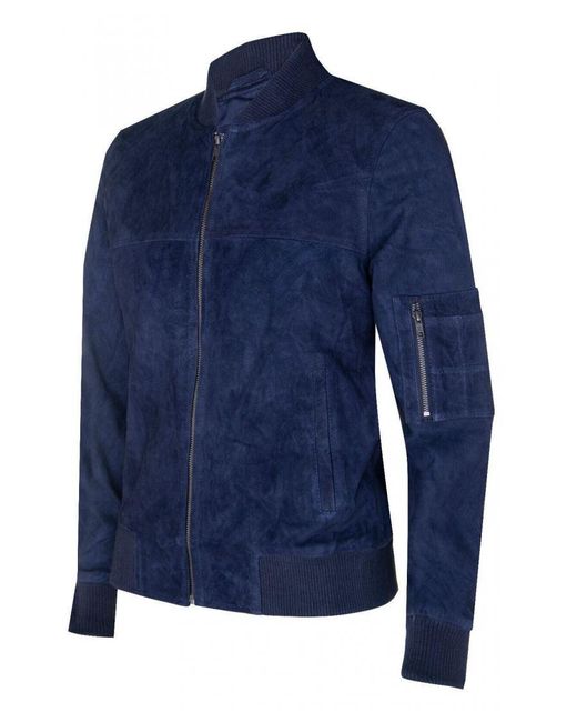 Infinity Leather Blue Suede Trucker Shirt Denim Jacket for men