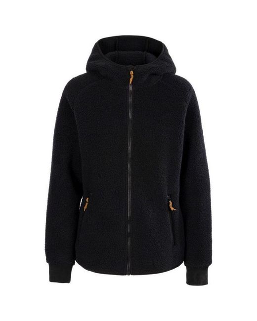 Trespass Black Ladies Reel Leather Fleece Jacket ()