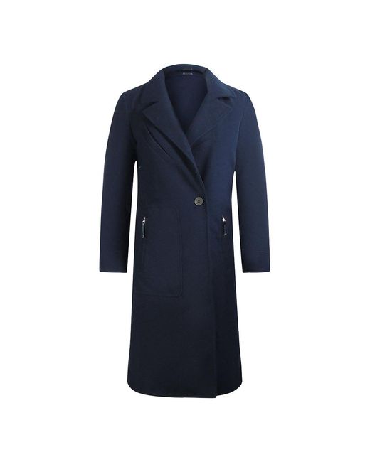 Parajumpers Blue Jill Pencil Dark Trench Jacket Wool