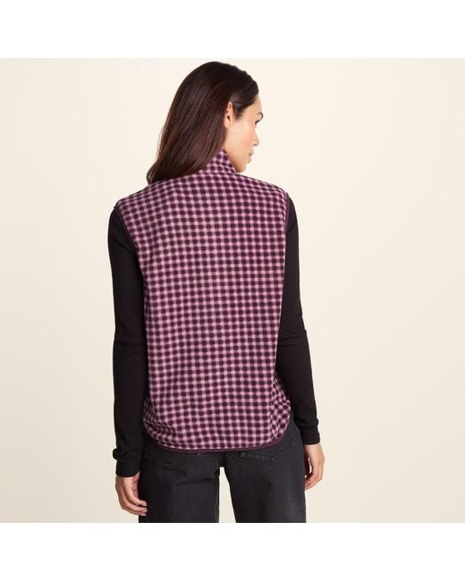 TOG24 Purple Firth Gingham Midweight Microfleece Gilet