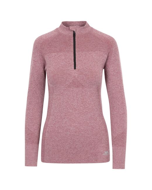 Trespass Pink Ladies Pelina Half Zip Long-Sleeved Active Top (Rose Tone)