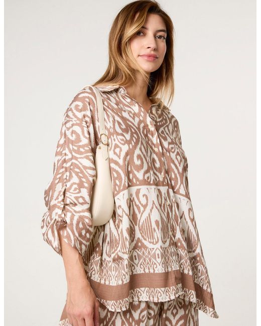 Blue Vanilla Natural Printed Oversized Shirt