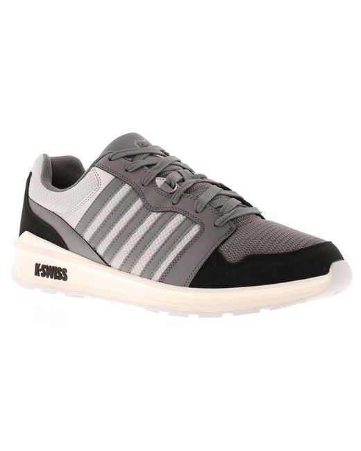 K-swiss Gray Trainers Rival Leather Lace Up Leather (Archived) for men