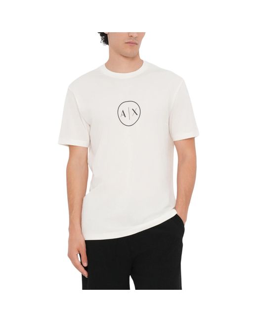 Armani White Exchange T Shirts Crew Neck Casual Cotton Pullover Regular Fit for men