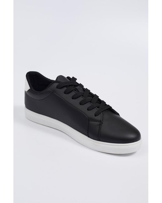 Brave Soul Black Pu Lace Up Trainers for men