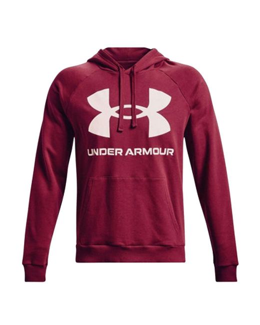 Under Armour Red Rival Fleece Big Logo Hoodie for men