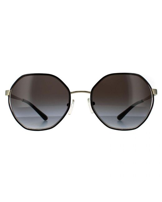 Michael Kors Brown Round Light Dark Gradient Sunglasses Metal