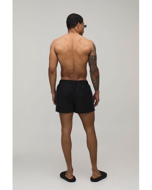 BoohooMAN Black Snake Print Side Panel Super Short Swim for men