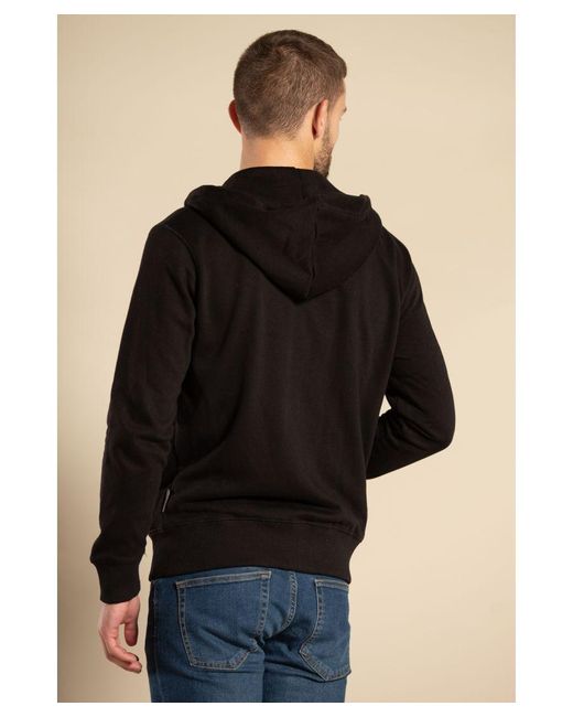 French Connection Black Cotton Blend Zip Hoody for men
