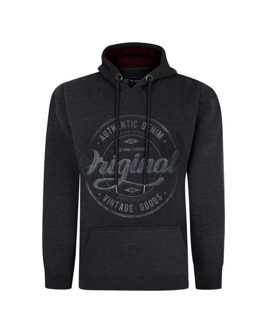 KAM Jeanswear Blue Kam Over Head Hoodie Royal Plus Size for men