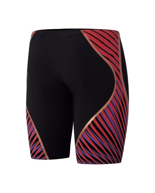 Speedo Black Stripe Patterned Pre Intent Jammer Short for men