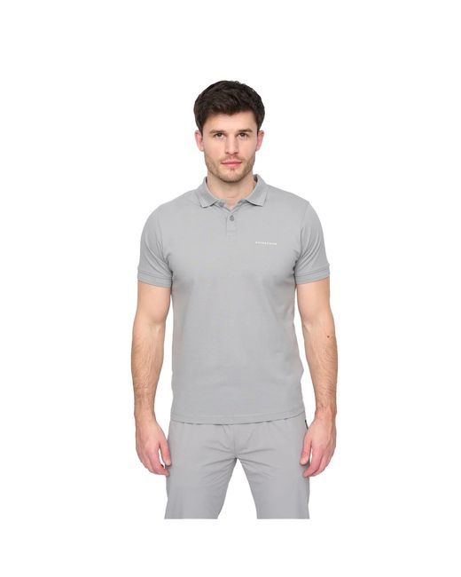 Duck and Cover Gray Limatar Short-Sleeved Polo Shirt Cotton for men